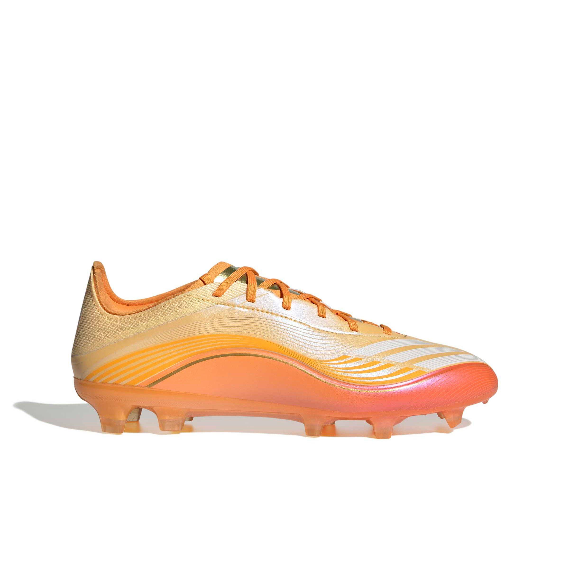 adidas F50 Messi Pro FG "Ice Tangerine/Gold Metallic/Pure Tangerine" Men's Soccer Cleat - TANGERINE/GOLD/TANGERINE